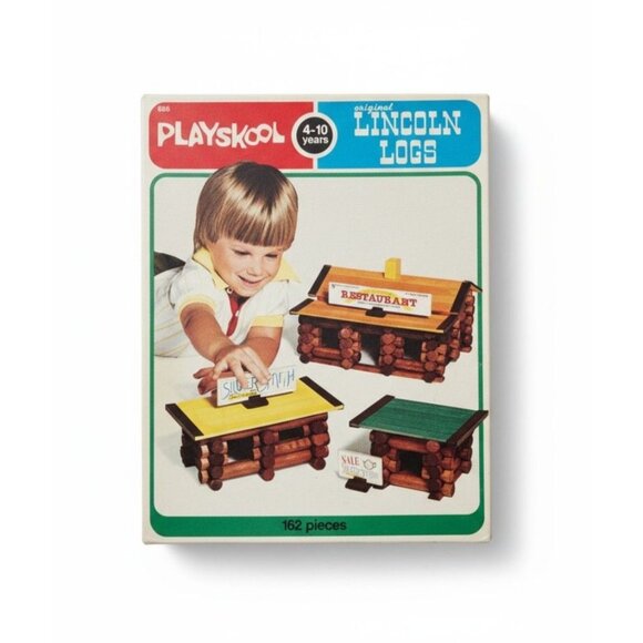 Vintage 1978 Playskool Lincoln Logs Set Sheriff Restaurant Saloon INCOMPLETE - Picture 1 of 12